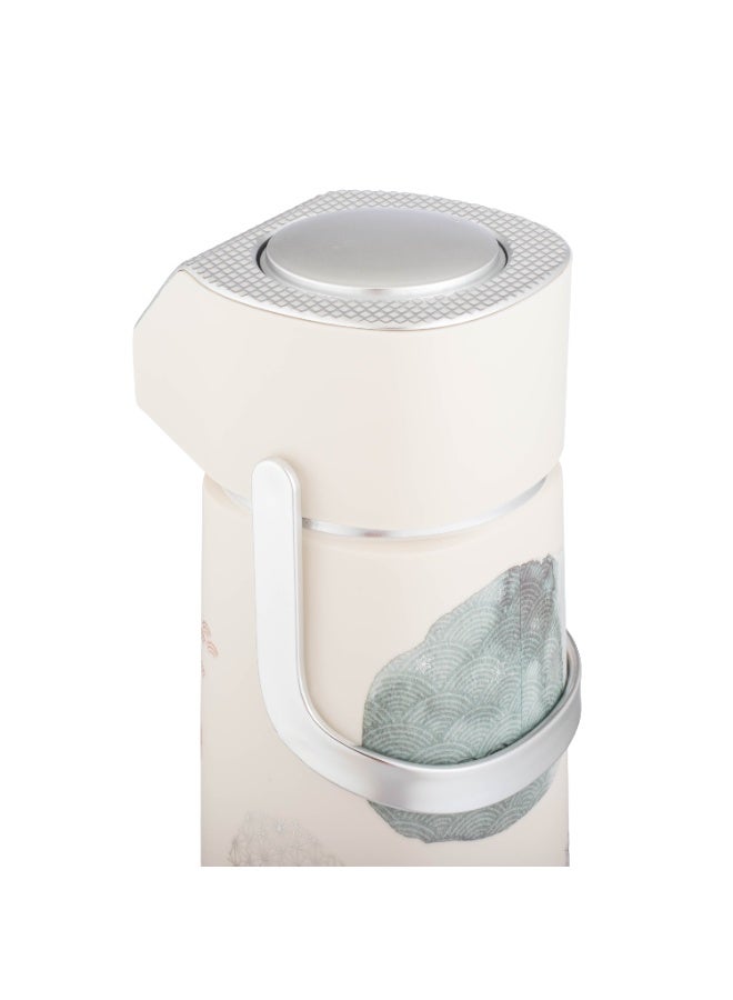 ريفان 🫖 ترمس ضغط ريفان فاكيوم 1 لتر – لون كريمي بتصميم عصري ✨ - Image 3